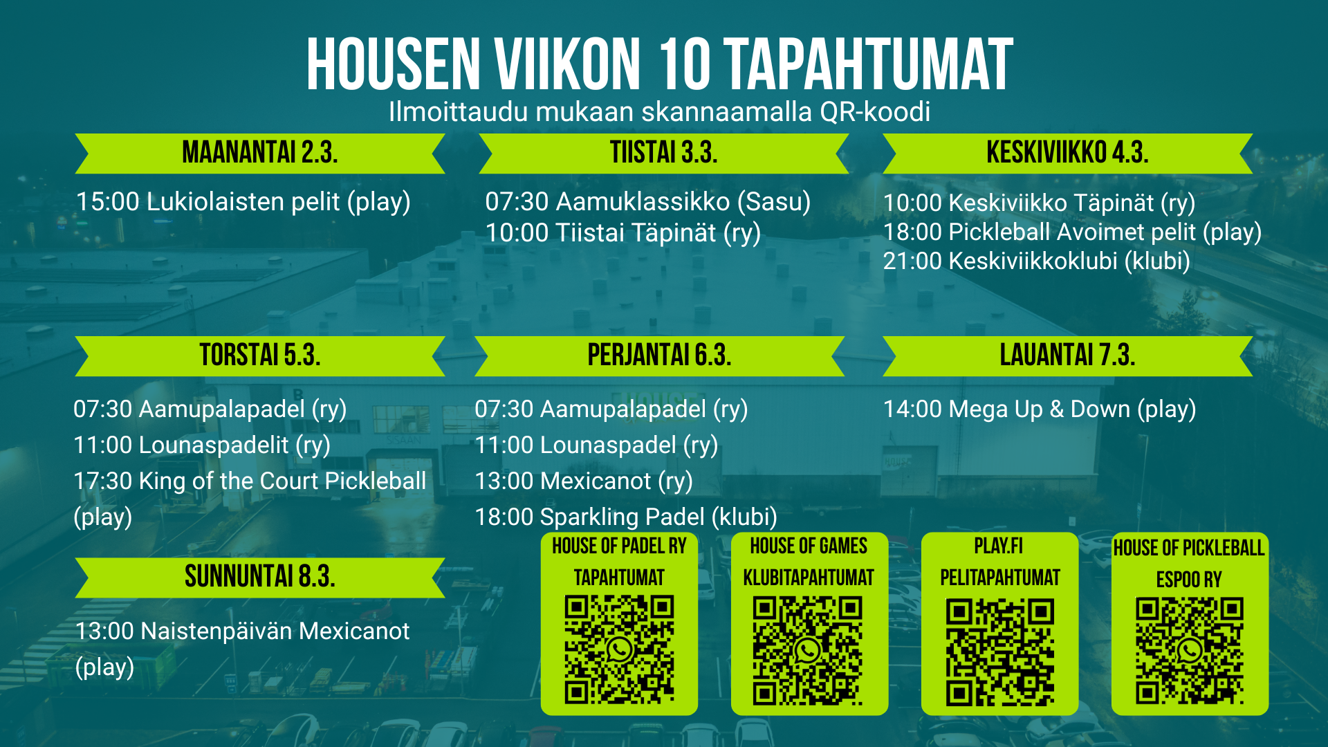 HOUSEN VIIKON 10 TAPAHTUMAT
